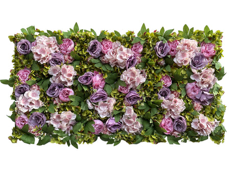 purple and pink roses and hydrangea flower mats 40x60 cm