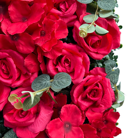 Red roses and hydrangea flower mats 40x60 cm