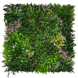 Combo of 3 x 1m2 artificial green wall panels with mixed green pink white yellow foliage