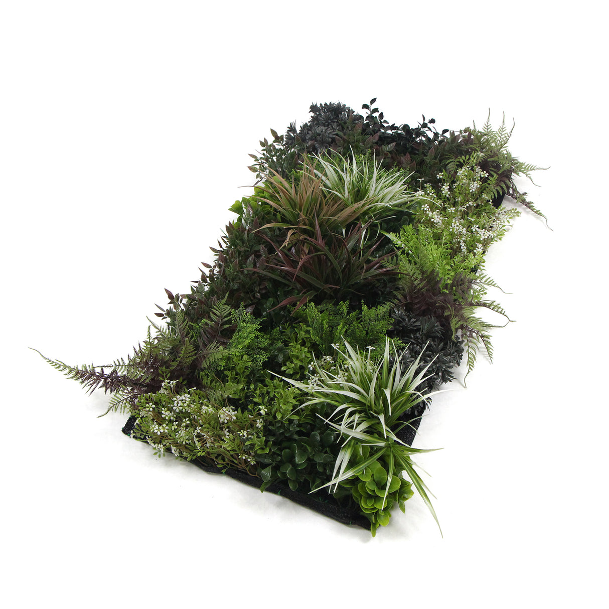 Ultra realistic artificial 3D plant wall with green purple red and white foliage 100x50cm - panel 43B