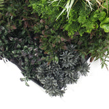 Ultra realistic artificial 3D plant wall with green purple red and white foliage 100x50cm - panel 43B