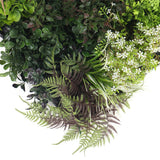 Ultra realistic artificial 3D plant wall with green purple red and white foliage 100x50cm - panel 43C