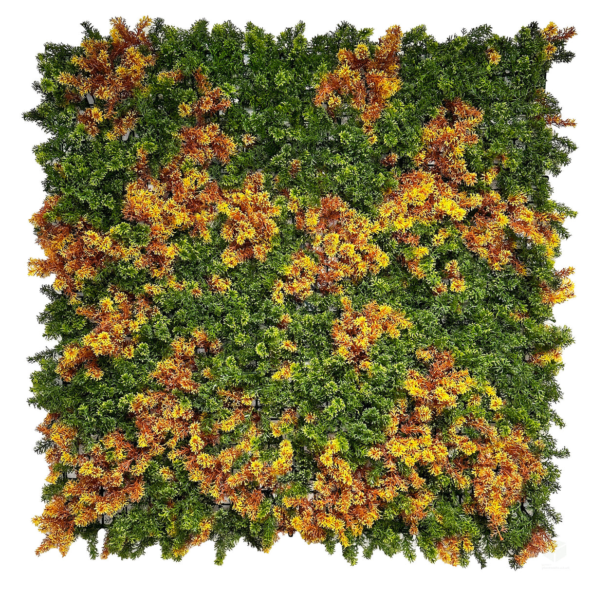 Artificial mixed green & orange moss panel 100x100cm