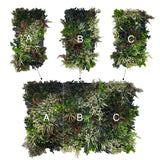 Ultra realistic artificial 3D plant wall with green purple red and white foliage 100x50cm - panel 43C