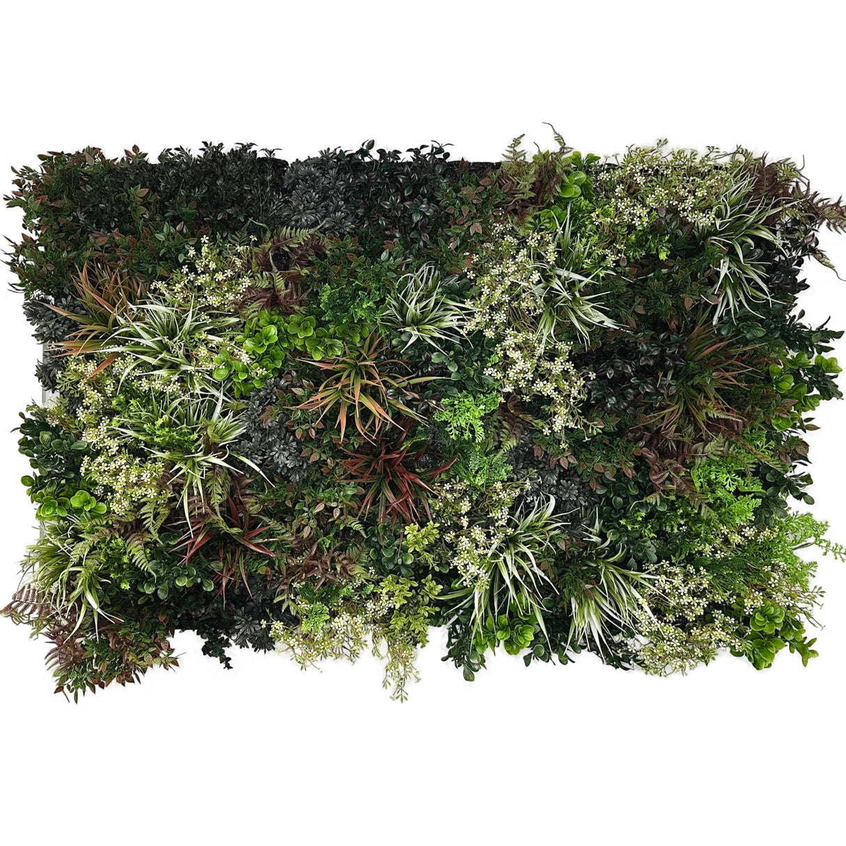 Ultra Realistic 3D combo wall - 3 x Artificial 3D plant wall with green purple and white foliage - PW43 combo