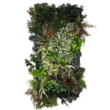 Ultra realistic artificial 3D plant wall with green purple red and white foliage 100x50cm - panel 43A