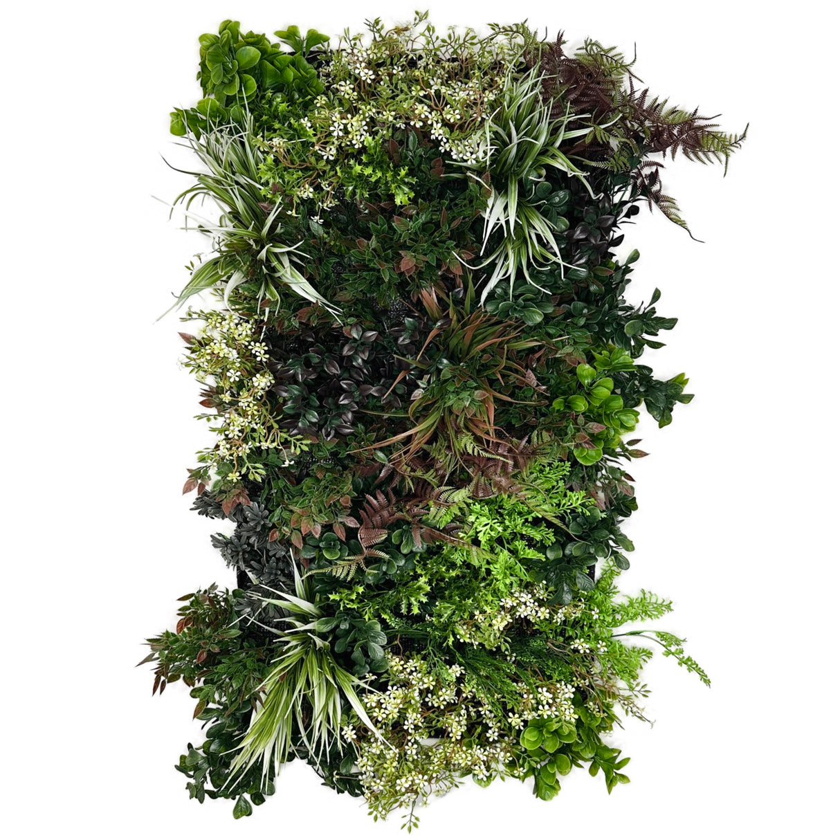 Ultra Realistic 3D combo wall - 3 x Artificial 3D plant wall with green purple and white foliage - PW43 combo