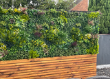 Combo of 3 x 1m2 artificial green wall panel with variegated mixed green red white yellow foliage