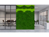 Preserved  reindeer moss panel - patterned green and forest green 0.5 x 3m self adhesive back