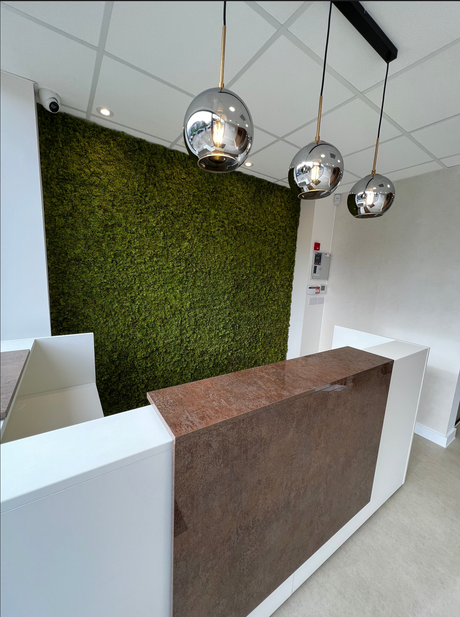 Artificial green reindeer moss panel 100x100cm