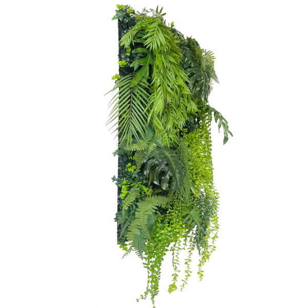 Green jungle tropical artificial 3D plant wall with lush green tropica ...